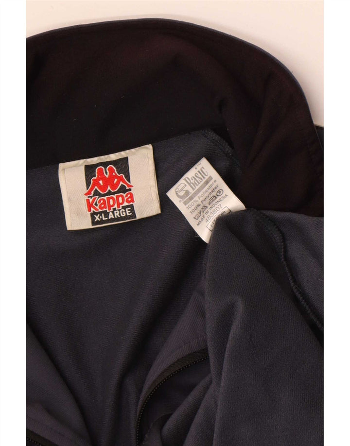Kappa Herren-Trainingsanzugoberteil mit Grafik, XL, Grau, Farbblock-Polyester