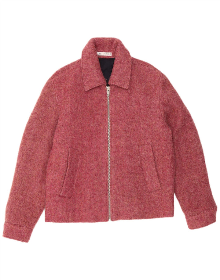 Zara Damen Bomberjacke UK 14 Mittelrosa Polyester