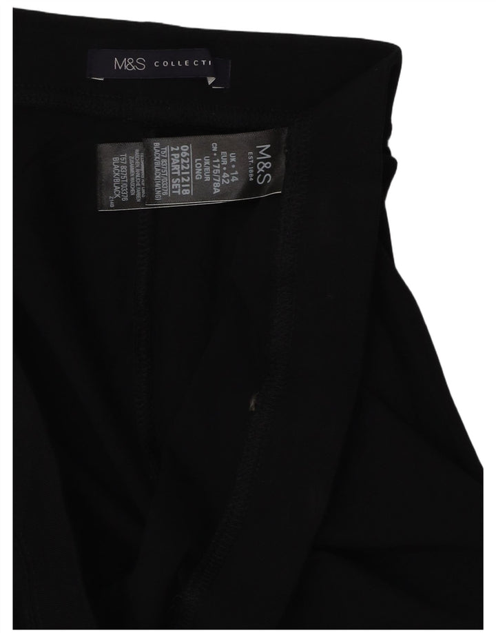 Marks & Spencer Damen Leggings UK 14 Große schwarze Baumwolle