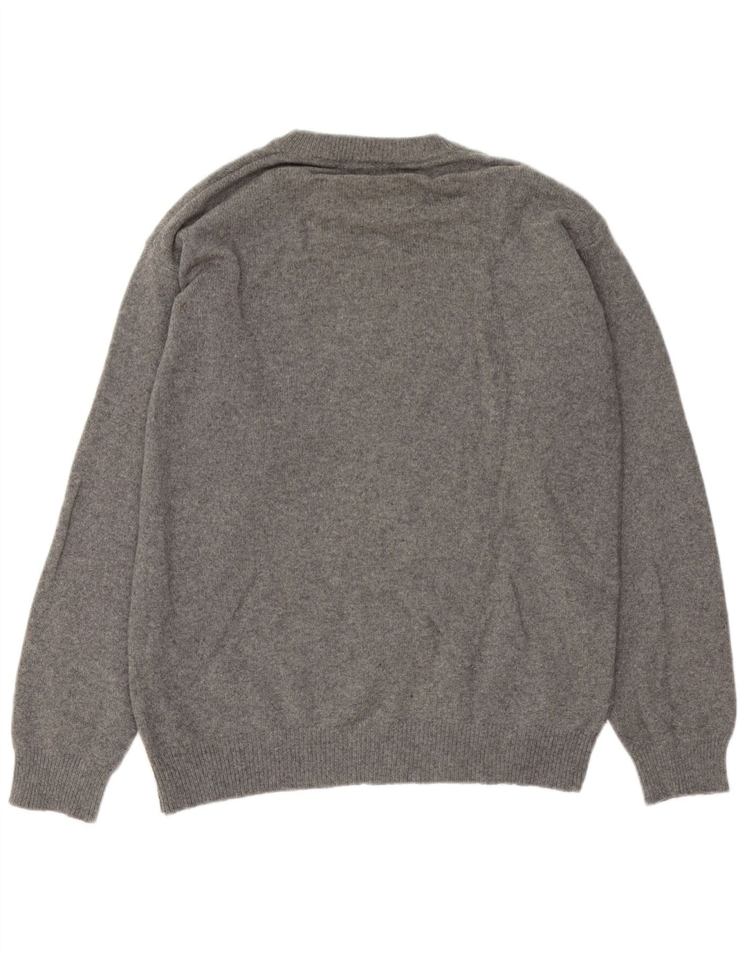 Marlboro Classics Herren-Pullover mit Rundhalsausschnitt, Größe L, graue Wolle