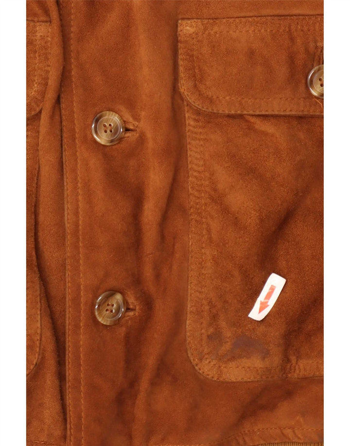 Vintage Herren Wildleder Bomberjacke IT 48 Medium Beige