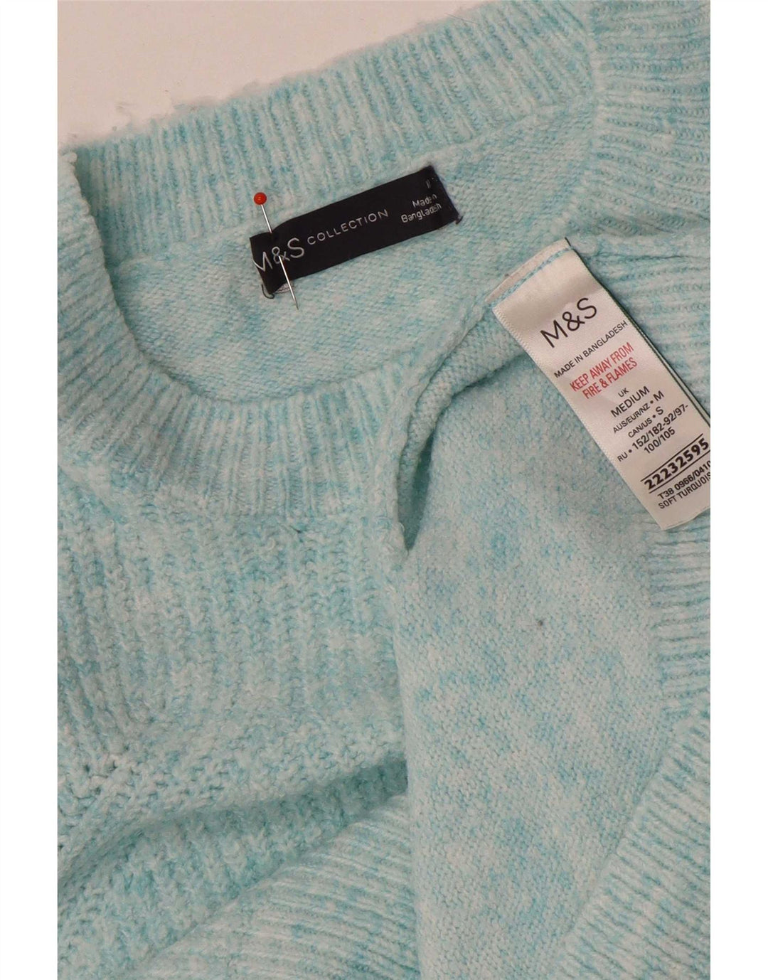 Marks & Spencer Damen-Pullover in Übergröße mit U-Boot-Ausschnitt, Gr. 14, Mittelblau