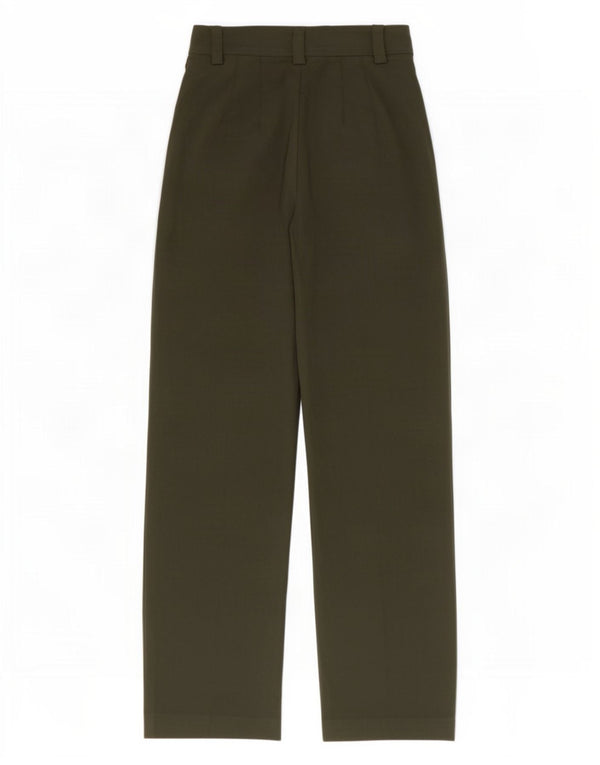 Zara Damen Tapered Freizeithose XS W24 L32 Khaki Polyester