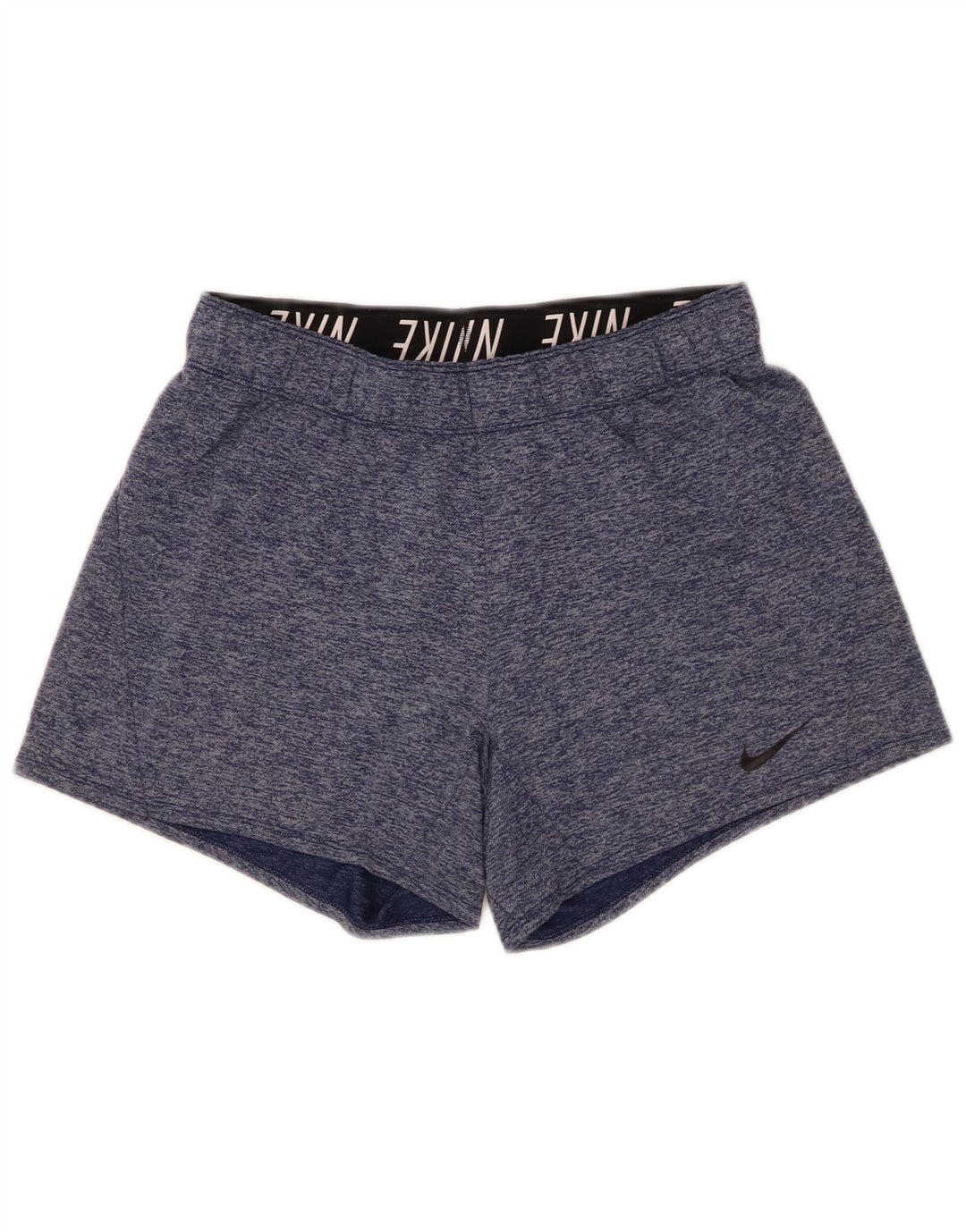 Nike Damen Dri Fit Sport Shorts UK 10 Small Blau geflecktes Polyester