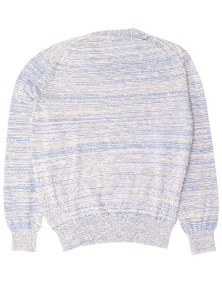 CARRERA Herren-Pullover mit Rundhalsausschnitt, mittelblau, gestreift, Baumwolle