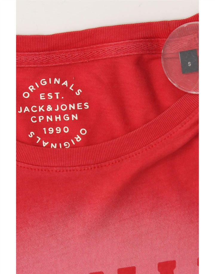 Jack & Jones Herren-T-Shirt mit Grafik, Größe S, Rot, Baumwolle