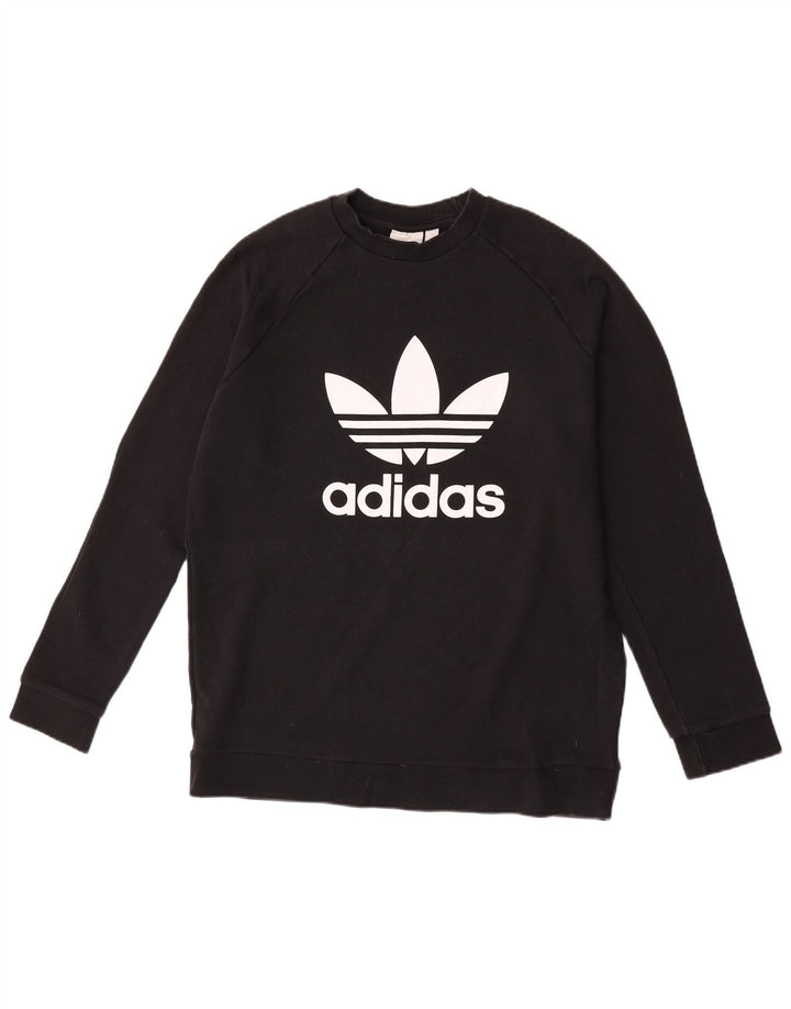 Adidas Herren Grafik-Sweatshirt-Pullover, groß, schwarze Baumwolle