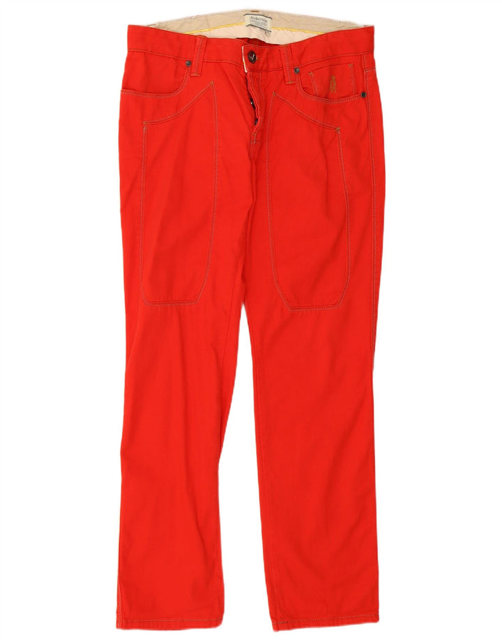 Jeckerson Herren Straight Jeans W33 L30 Rote Baumwolle
