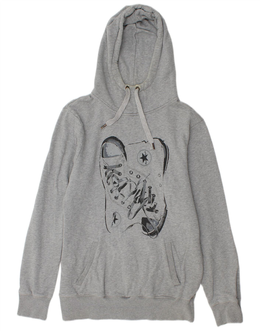 Converse Herren-Kapuzenpullover mit Grafik, mittelgrau gefleckte Baumwolle