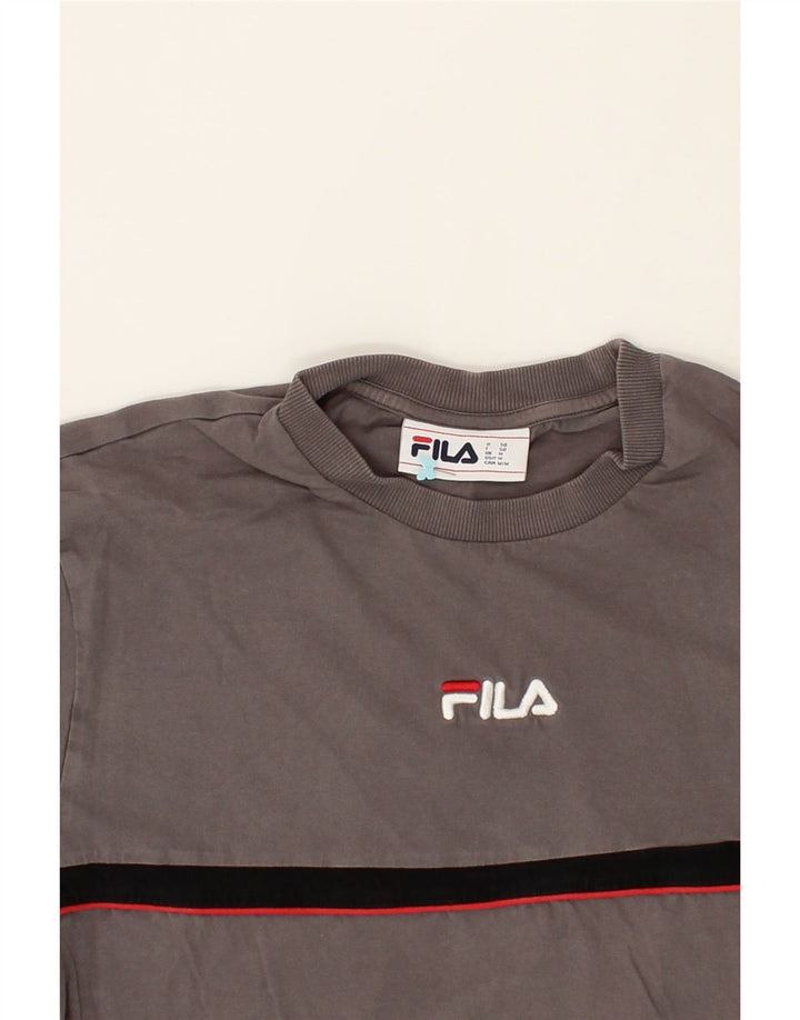 FILA Mens T-Shirt Top Medium Grey Cotton Vintage Fila and Second-Hand Fila from Messina Hembry 