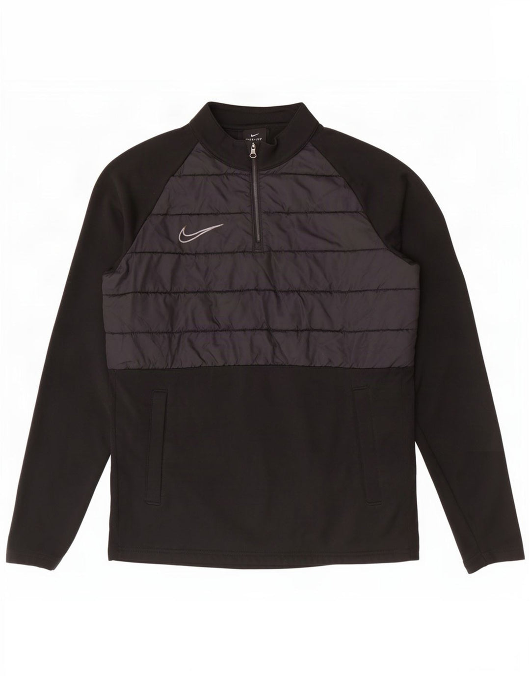 Nike Herren Dri Fit Pullover-Trainingsanzug mit Reißverschluss, Größe S, Schwarz, Farbblock