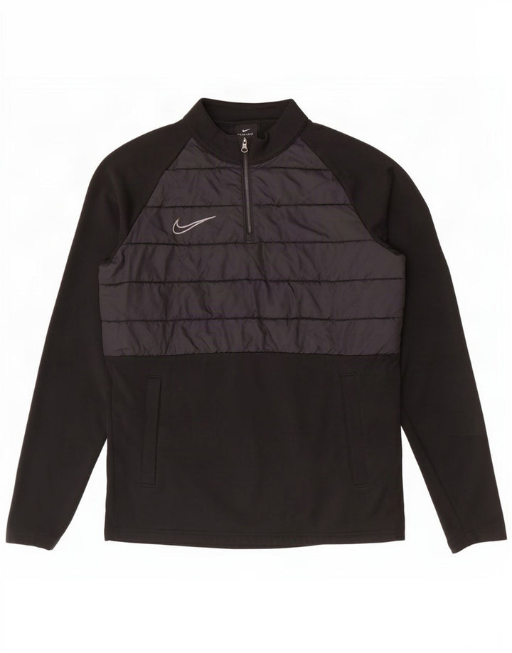 Nike Herren Dri Fit Pullover-Trainingsanzug mit Reißverschluss, Größe S, Schwarz, Farbblock