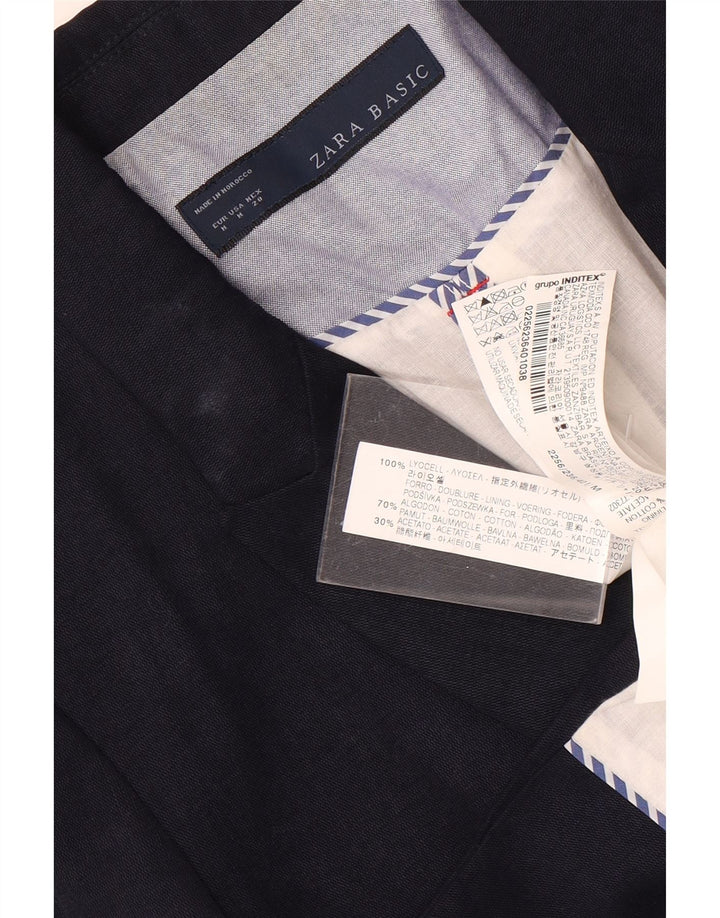 Zweireihiger Blazer für Damen von Zara, UK 12, mittleres Marineblau aus Lyocell