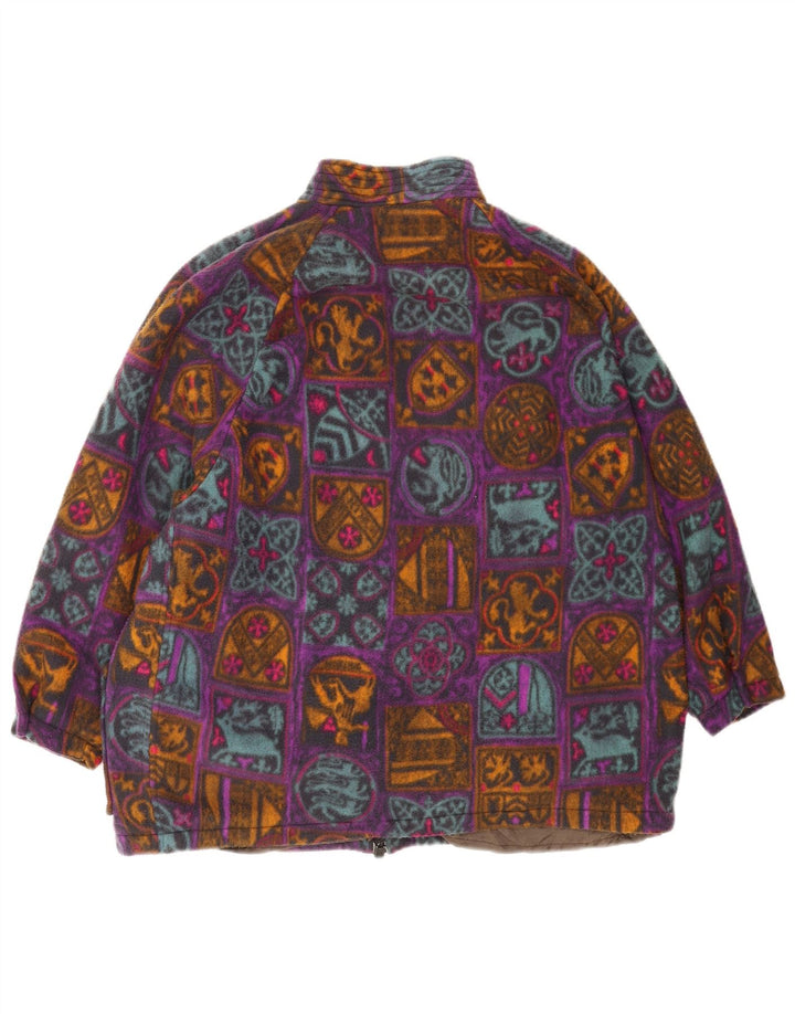 Vintage Damen Übergroße Fleecejacke UK 18 XL Mehrfarbig Geometrisch
