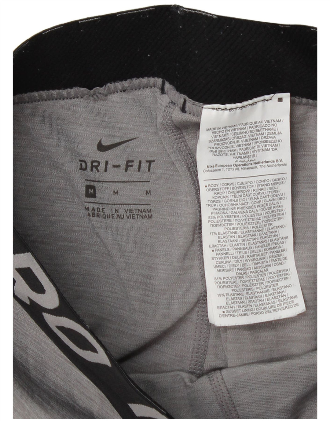 Nike Damen Dri Fit Graphic Leggings UK 12 Mittelgrau Farbblock