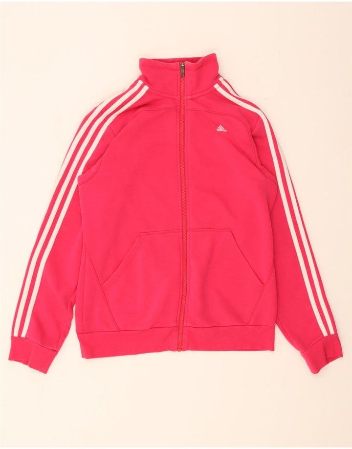 Adidas Damen Trainingsanzug Top Jacke UK 12/14 Mittelrosa Baumwolle
