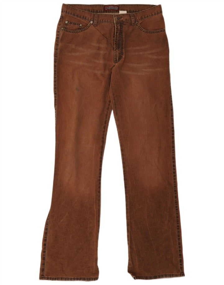 VINTAGE Damen Bootcut Jeans W32 L32 Braun