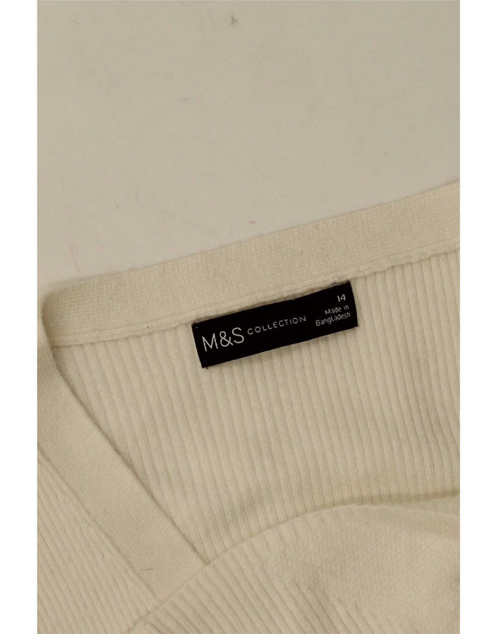 Marks & Spencer Damen-Cardigan-Pullover UK 14 Mittelweiß