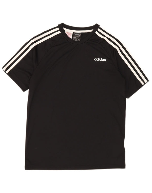 ADIDAS Jungen Climalite T-Shirt Top 13–14 Jahre, schwarzes Polyester