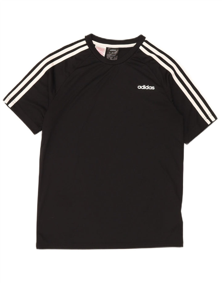 ADIDAS Jungen Climalite T-Shirt Top 13–14 Jahre, schwarzes Polyester