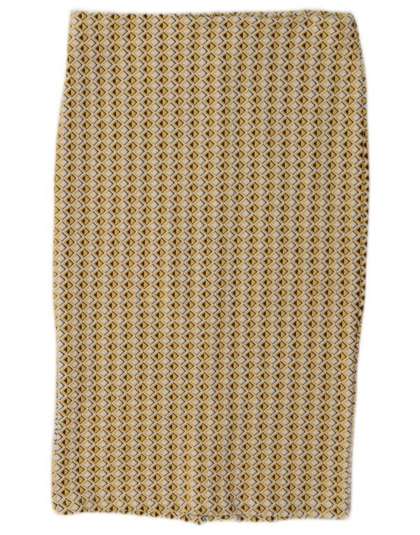Zara Damen Midirock Medium W28 Gelb Geometrisch