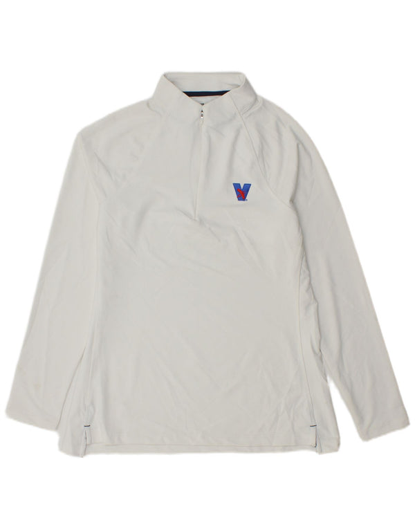 Peter Millar Damen-Pullover-Trainingsanzugoberteil mit Reißverschluss am Hals, mittelweißes Polyester