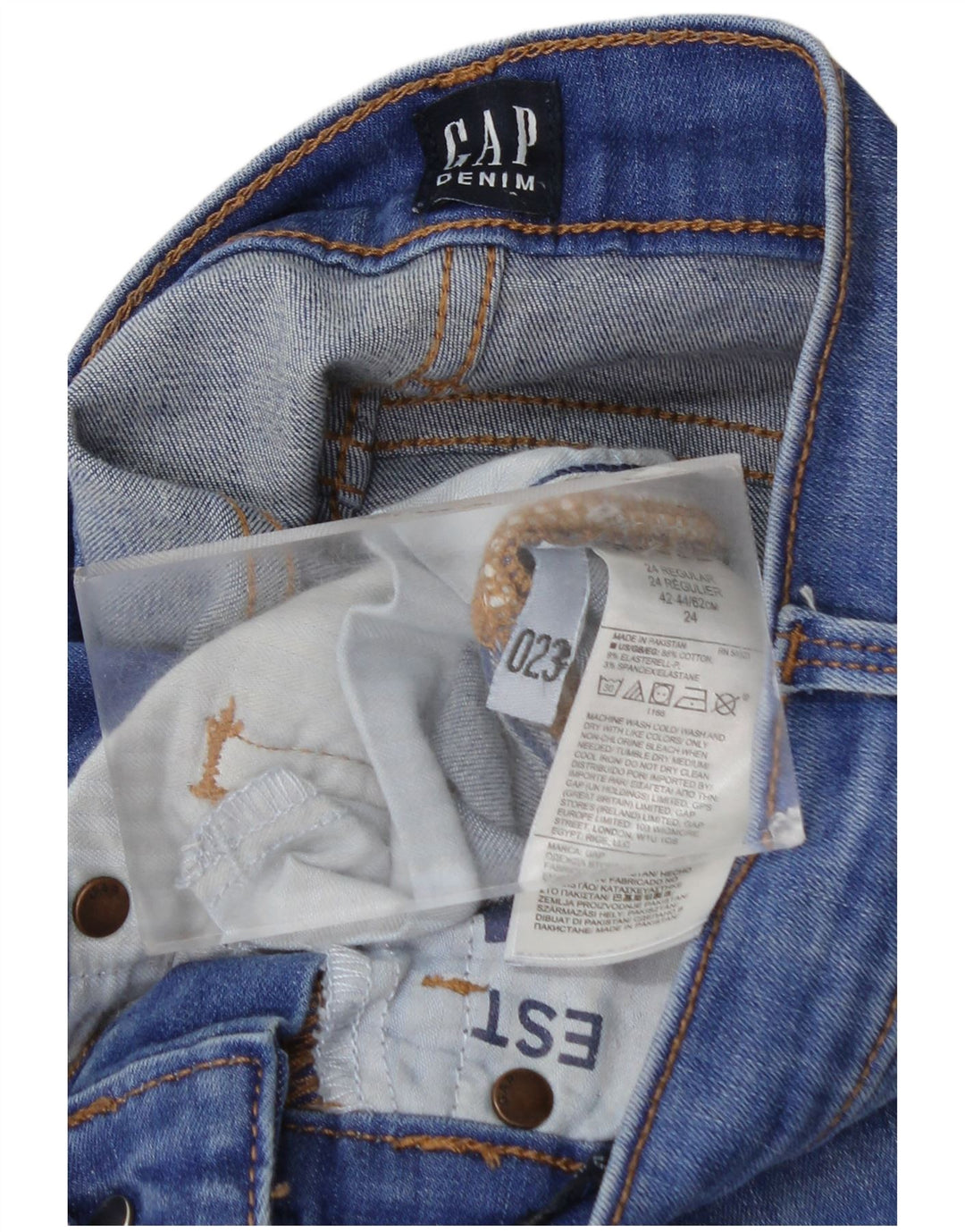 Gap Damen Skinny Jeans W24 L28 Blaue Baumwolle