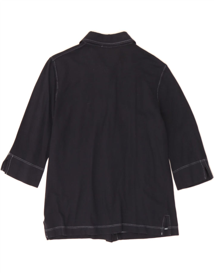 SERGIO TACCHINI Womens Milano Shirt Blouse IT 46 Large Navy Blue Vintage Sergio Tacchini and Second-Hand Sergio Tacchini from Messina Hembry 