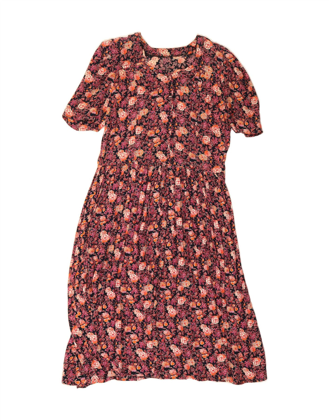 VINTAGE Womens Tea Dress UK 16 Large Multicoloured Floral Vintage Vintage and Second-Hand Vintage from Messina Hembry 