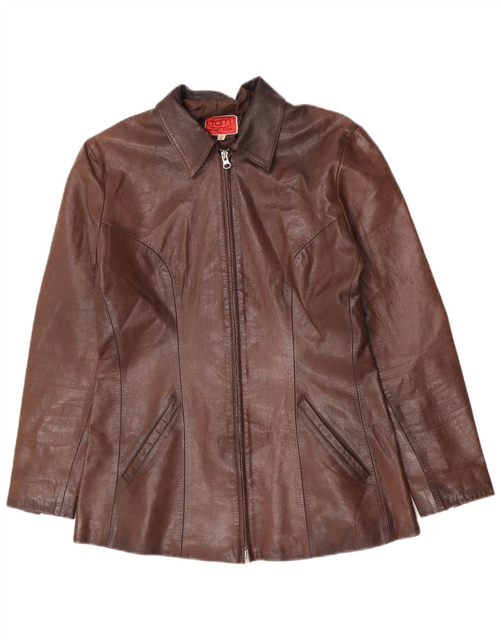 Vintage Damen Lederjacke UK 14 Large Braun