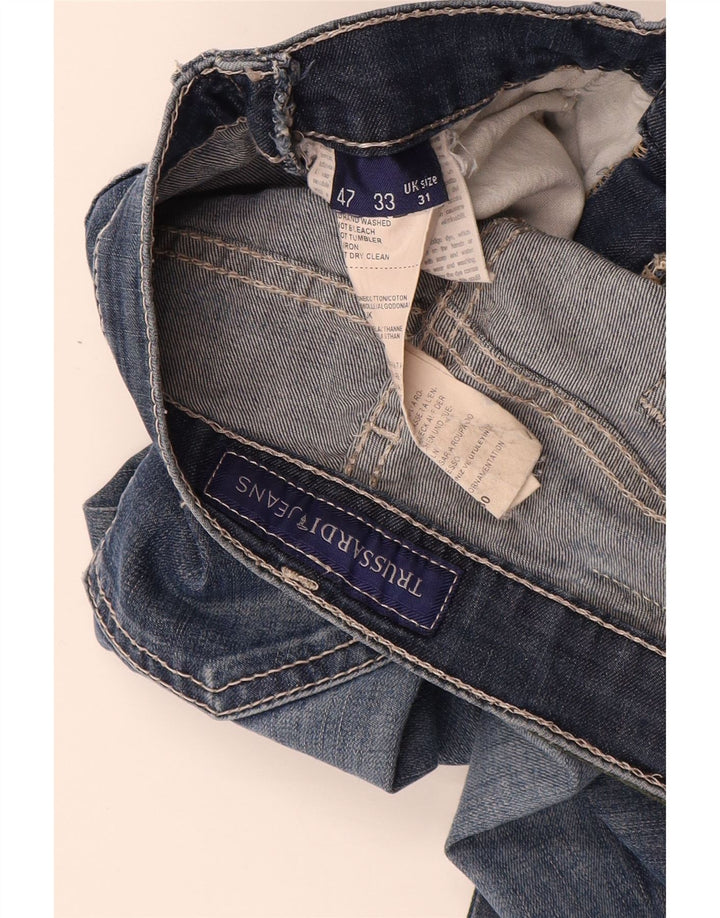 Trussardi Damen Straight Jeans W31 L27 Blaue Baumwolle