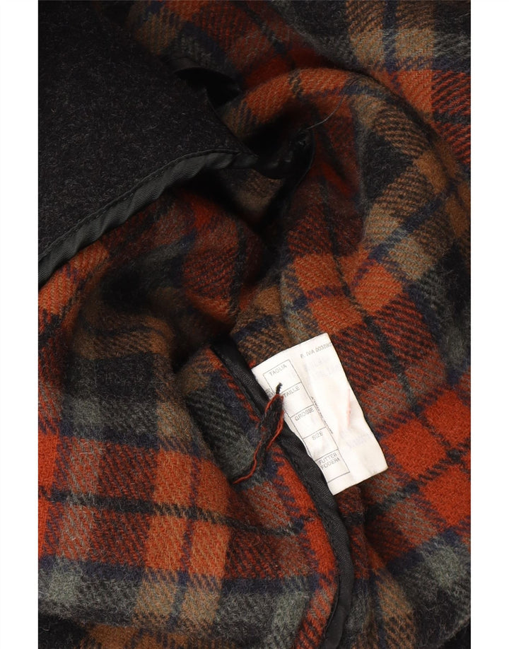 VINTAGE Herren Dufflecoat UK 46 3XL Graue Wolle