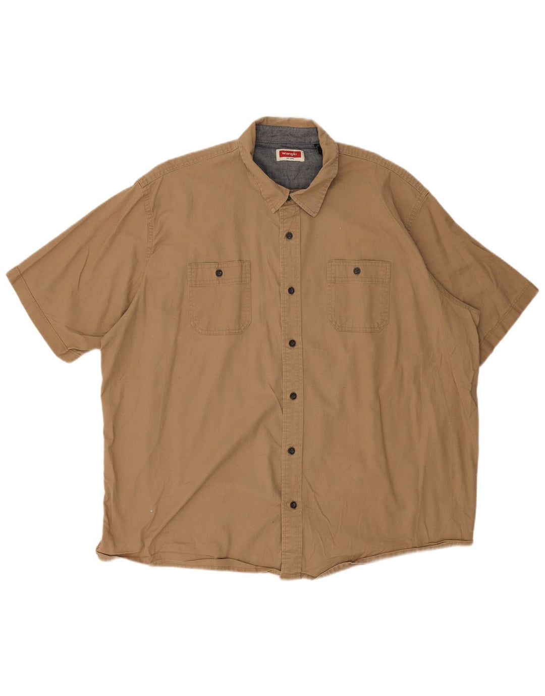 Wrangler Herren Kurzarmhemd 2XL Beige Baumwolle