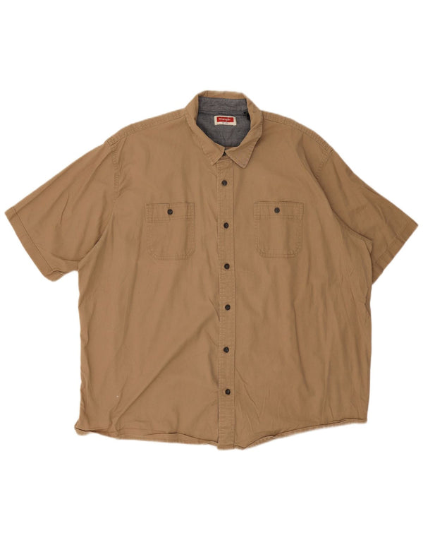Wrangler Herren Kurzarmhemd 2XL Beige Baumwolle