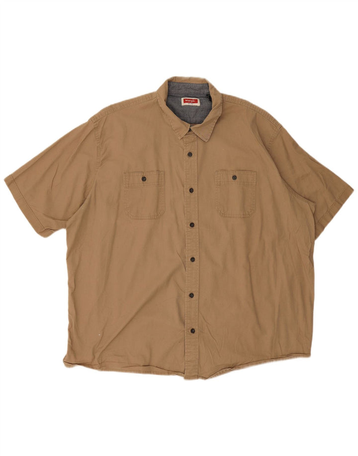 Wrangler Herren Kurzarmhemd 2XL Beige Baumwolle