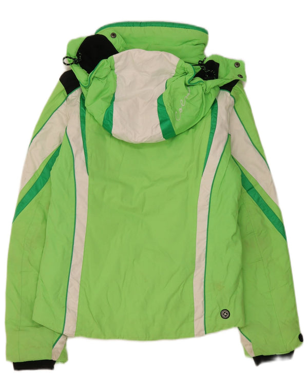 Colmar Damen-Skijacke mit Kapuze, übergroß, Größe 40, XS, Grün, Farbblock