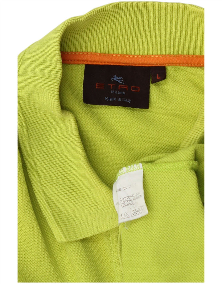 Etro Herren-Poloshirt, große grüne Baumwolle