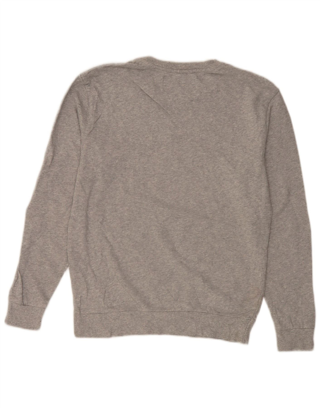 Zara Damen Grafik-Sweatshirt-Pullover UK 14 Mittelgraue Baumwolle