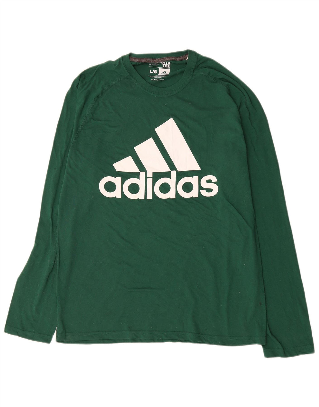 Adidas Herren Climalite Graphic Top Langarm Große grüne Baumwolle