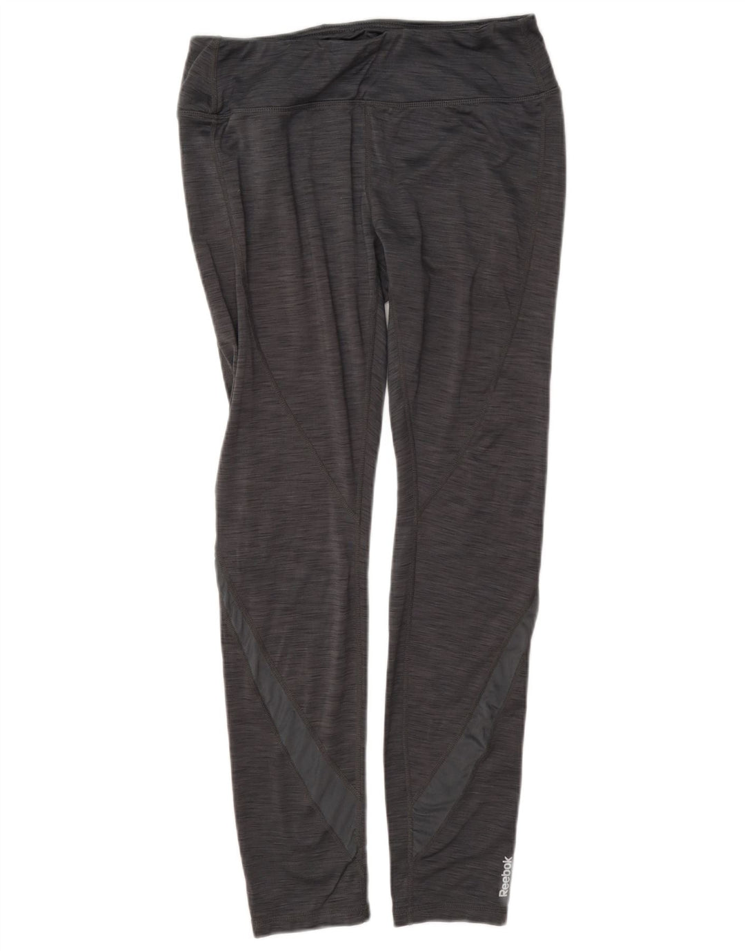 Reebok Damen Leggings UK 12 Mittelgrau geflecktes Polyester