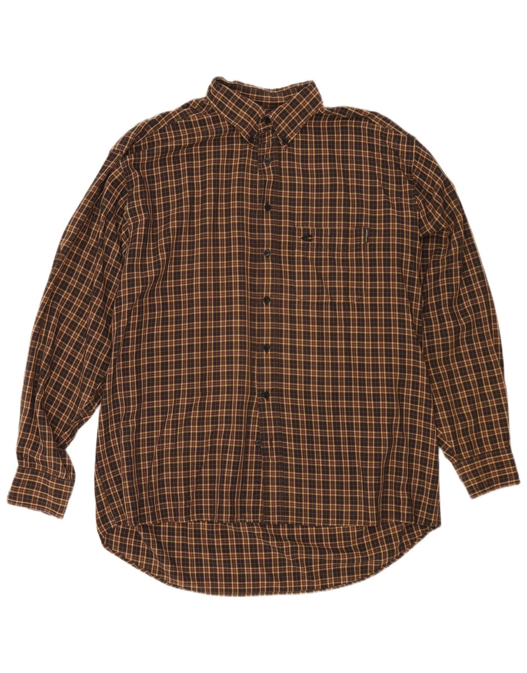 Camel Active Herren-Flanellhemd, groß, braun kariert