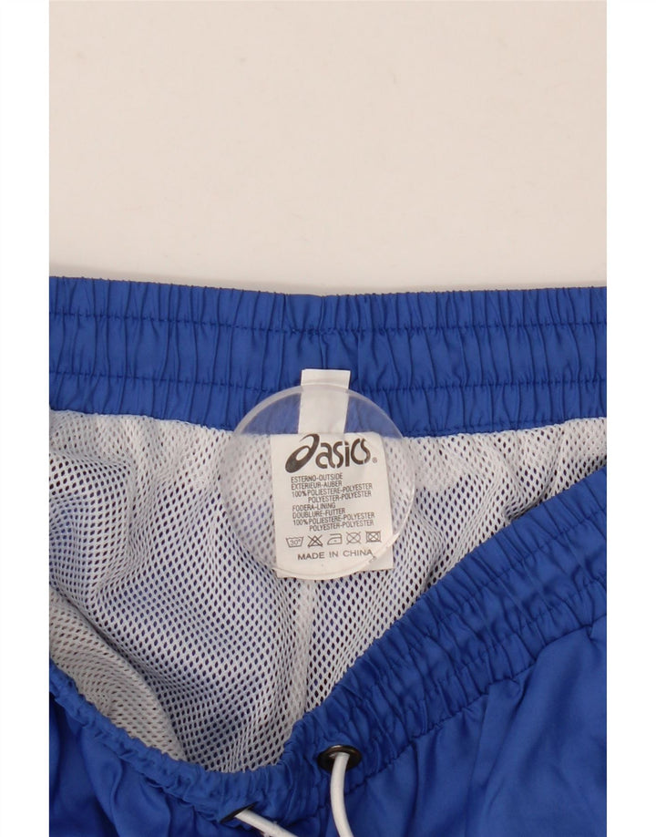 Asics Herren-Trainingshose aus mittelblauem Colourblock-Polyester