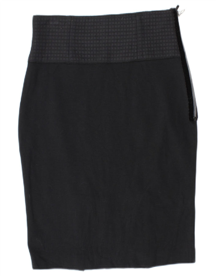 Pinko Damen Bleistiftrock UK 12 Medium W28 Schwarze Viskose