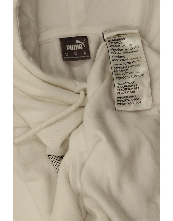 Puma Damen Graphic Hoodie Pullover UK14 Mittelweiße Baumwolle
