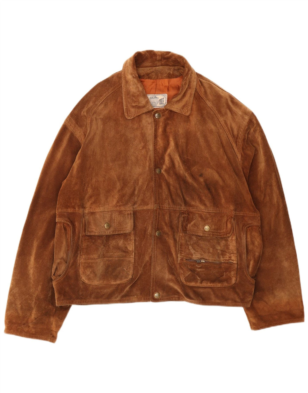 VINTAGE Herren Wildlederjacke UK 40 Großes braunes Leder