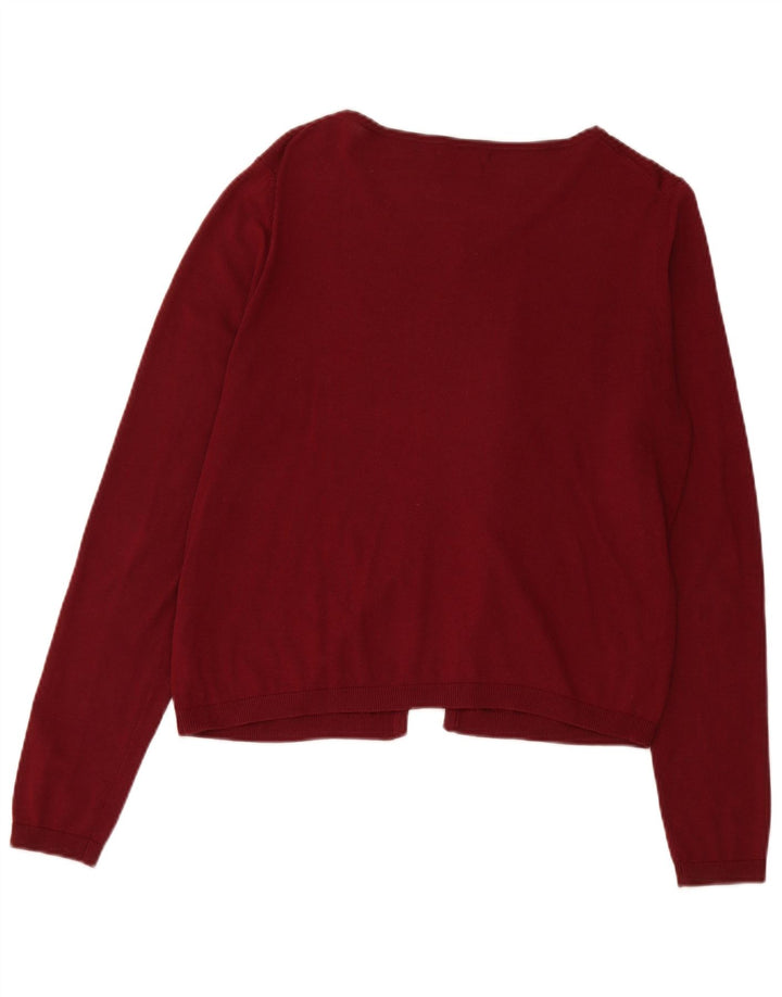 Massimo Dutti Bolero-Pullover für Damen, UK 14, mittlere Burgunder-Seide