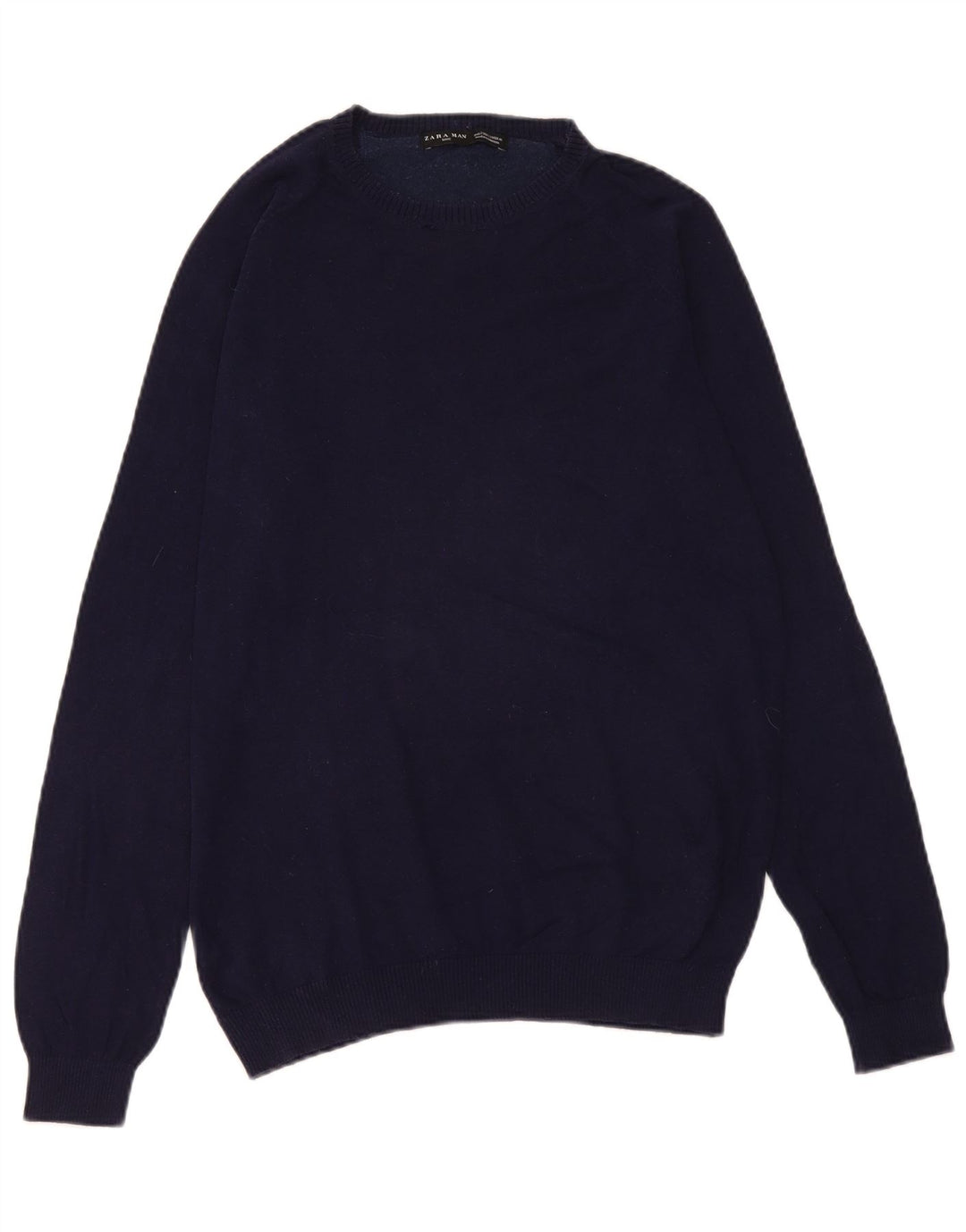 Zara Herren-Pullover mit U-Boot-Ausschnitt, Größe L, Marineblau