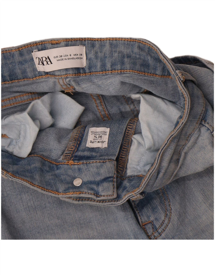 Zara Damen Slim Jeans EU 38 Small W28 L26 Blaue Baumwolle
