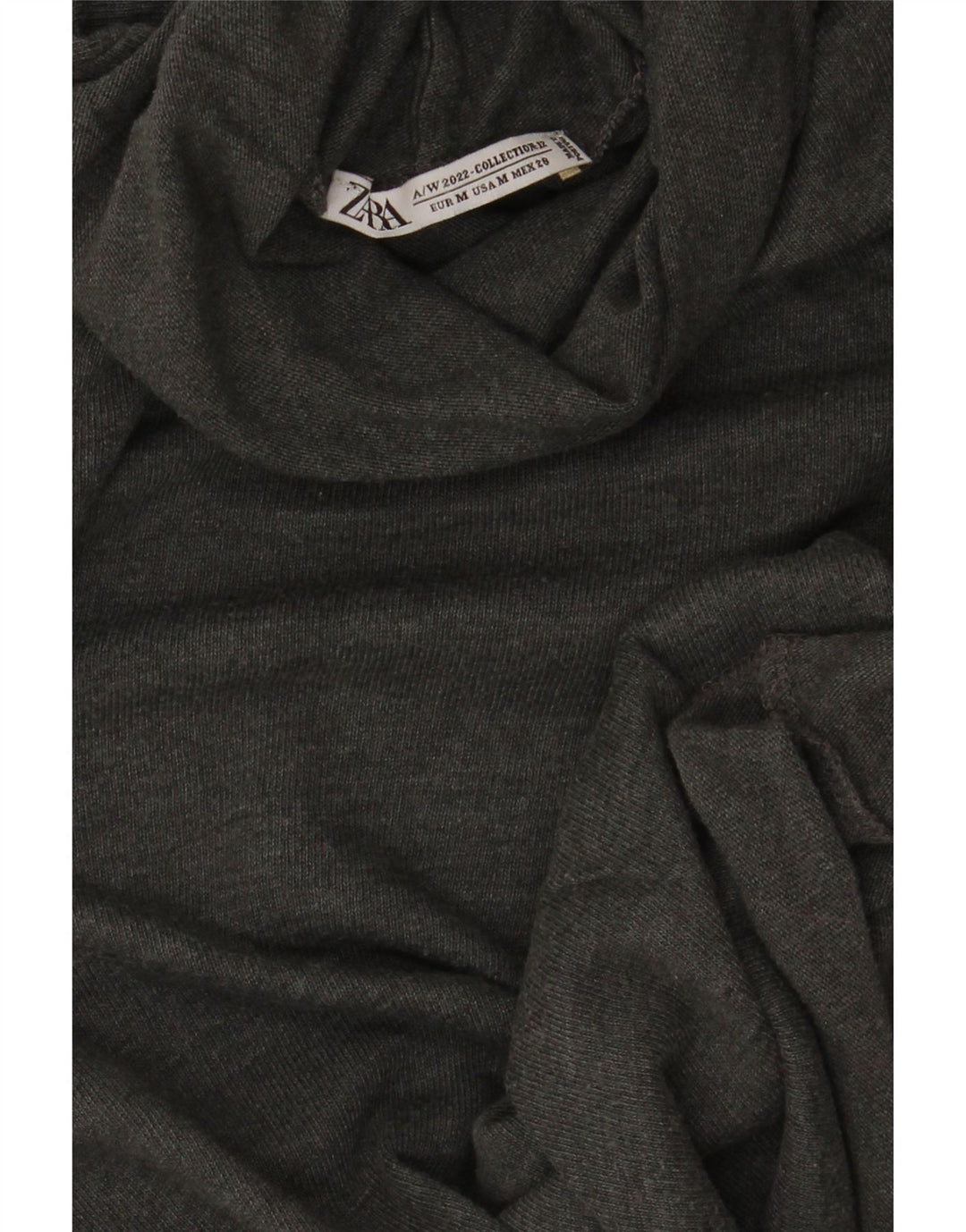 Zara Damen Rollkragenoberteil Langarm UK 12 Mittelgrau