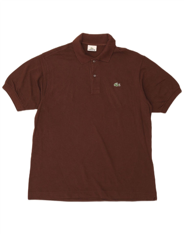 Lacoste Herren-Poloshirt, Größe 5, groß, braune Baumwolle